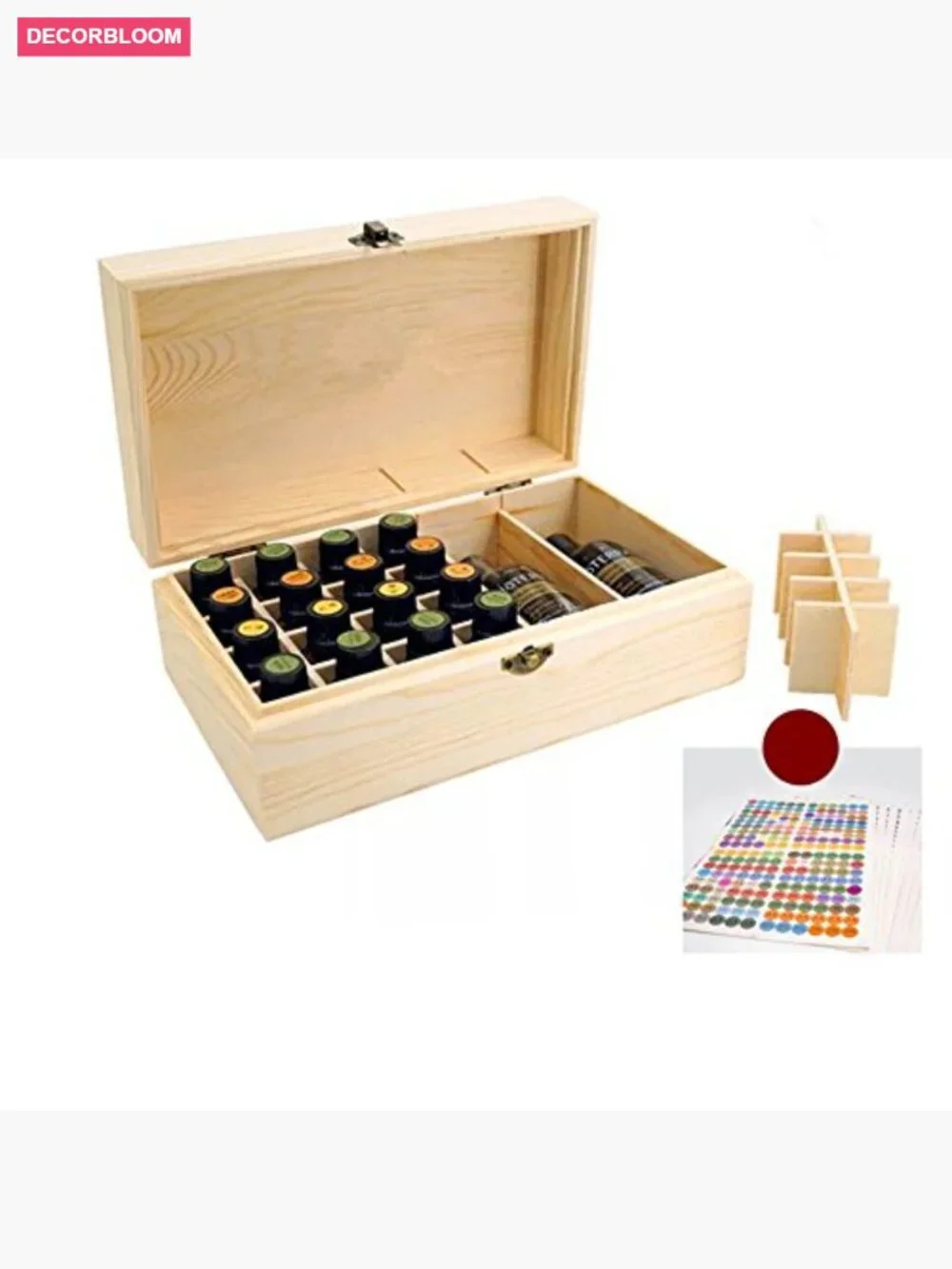 Wooden Essential Oil Storage Box Holds 36 Bottles Travel Case Display Organizer